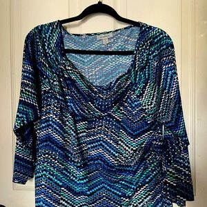 Multicolor Blue&Green Blouse